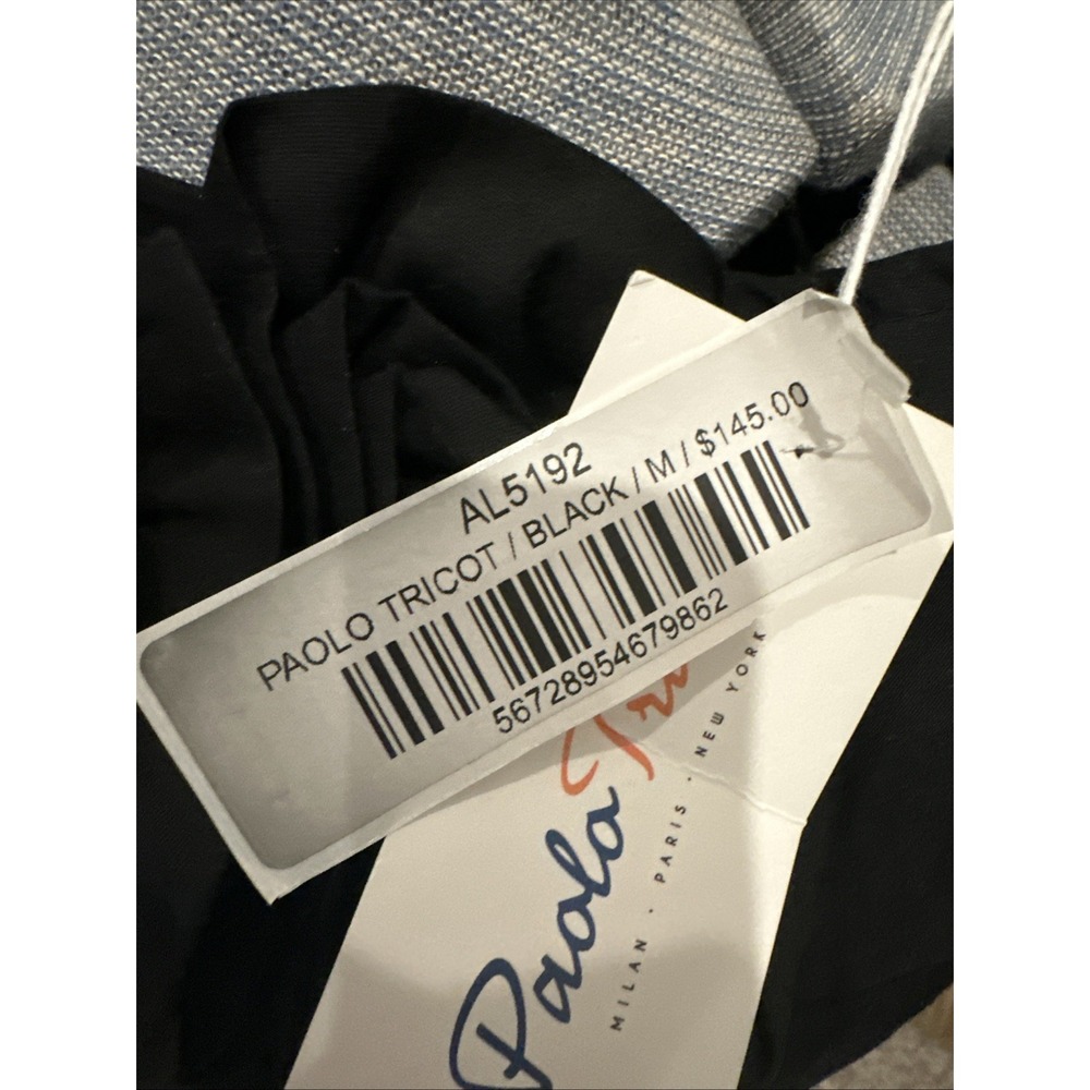 Paola Tricot Black Dress Women's Size M NWT Floral Applique Cocktail Evening - Picture 5 of 6